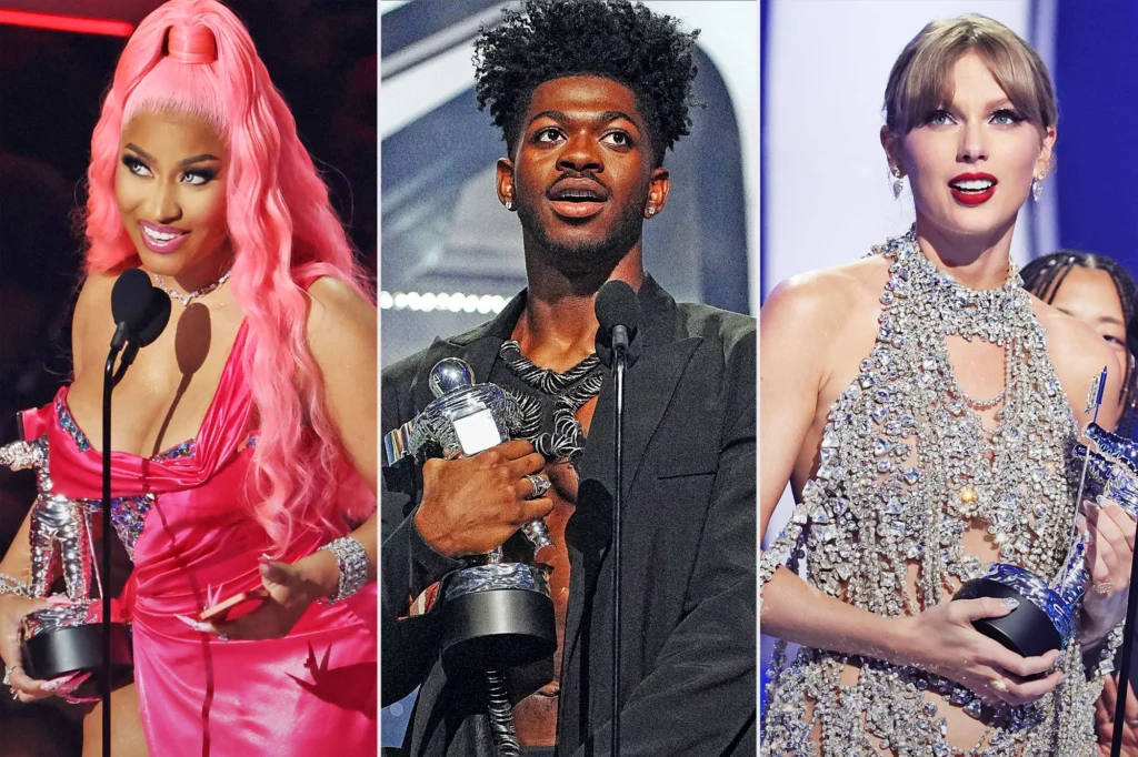 Nicki Minaj, Lil Nas X, and Taylor Swift at the  VMAs 2022 MTV